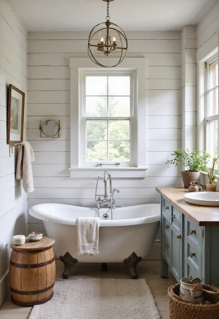 29 Vintage Bathroom Decor Looks You’ll Fall in Love With 17 29 Vintage Bathroom Decor Looks You’ll Fall in Love With - 17. Farmhouse Chic