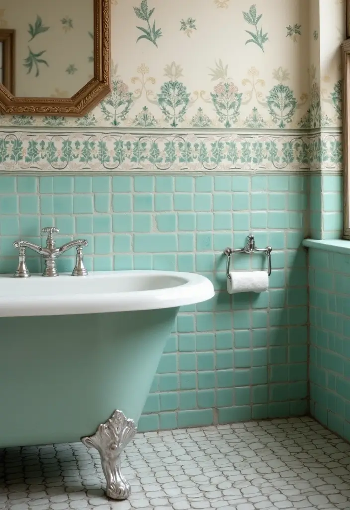29 Vintage Bathroom Decor Looks You’ll Fall in Love With 20 29 Vintage Bathroom Decor Looks You’ll Fall in Love With - 20. Vintage Grout and Tile