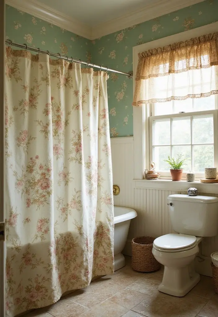 29 Vintage Bathroom Decor Looks You’ll Fall in Love With 23 29 Vintage Bathroom Decor Looks You’ll Fall in Love With - 23. Vintage Shower Curtains