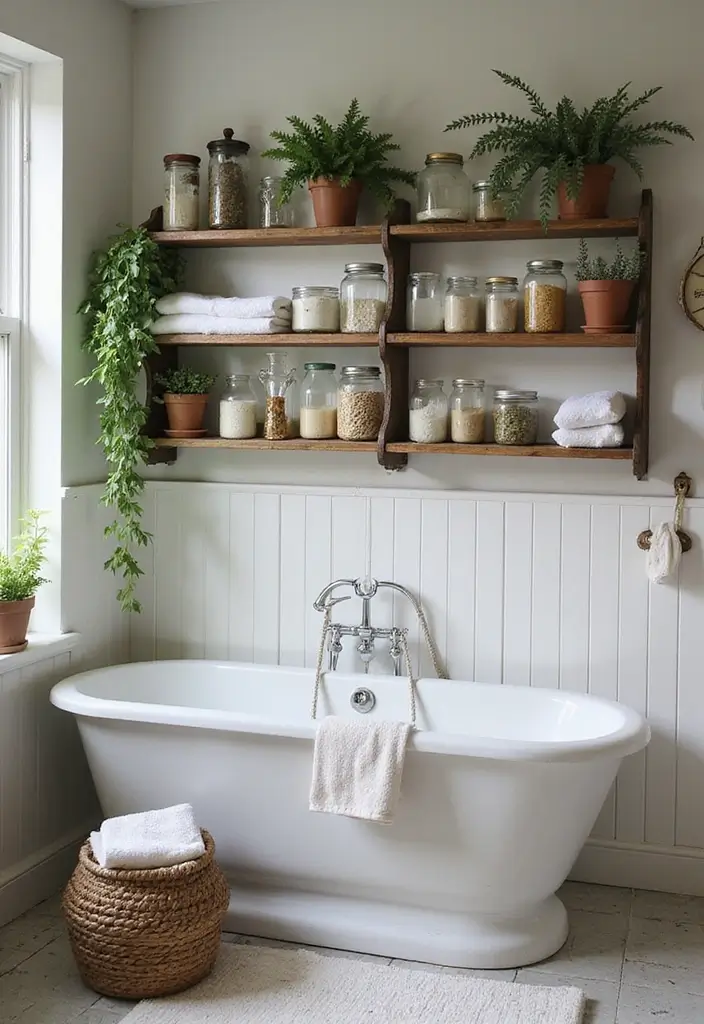 29 Vintage Bathroom Decor Looks You’ll Fall in Love With 25 29 Vintage Bathroom Decor Looks You’ll Fall in Love With - 25. Open Shelving