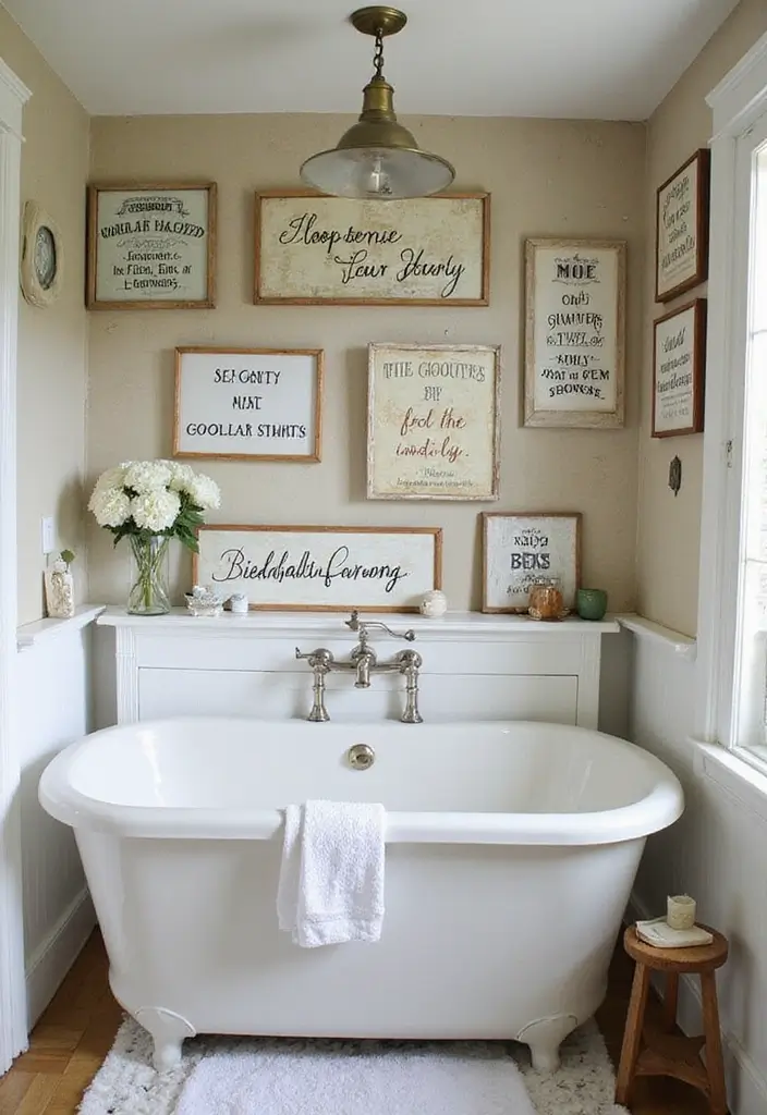 29 Vintage Bathroom Decor Looks You’ll Fall in Love With 29 29 Vintage Bathroom Decor Looks You’ll Fall in Love With - 29. Vintage Signs and Typography