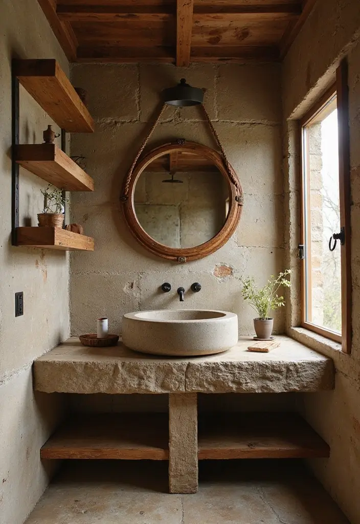29 Vintage Bathroom Decor Looks You’ll Fall in Love With 6 29 Vintage Bathroom Decor Looks You’ll Fall in Love With - 6. Rustic Decor Elements