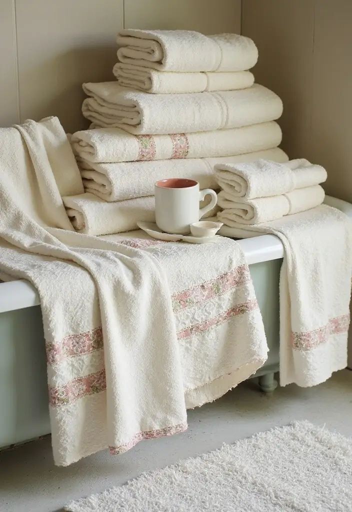 29 Vintage Bathroom Decor Looks You’ll Fall in Love With 9 29 Vintage Bathroom Decor Looks You’ll Fall in Love With - 9. Vintage Bath Linens