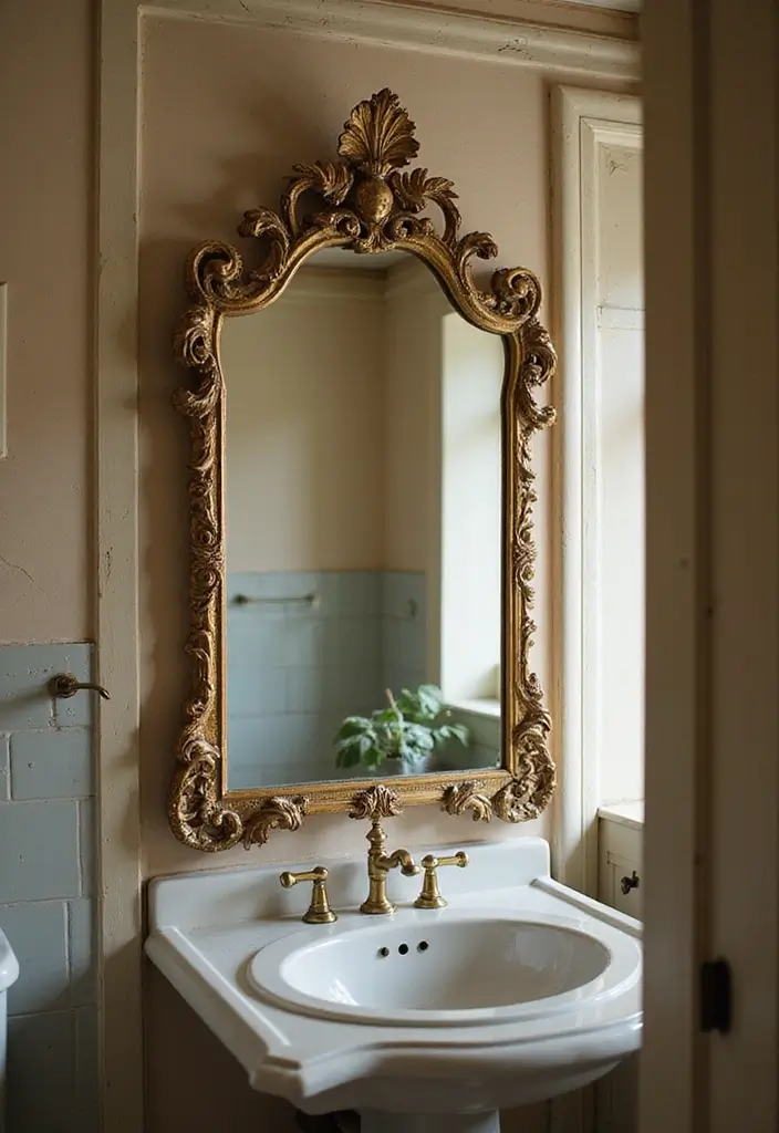 29 Vintage Bathroom Ideas Full of Retro Elegance 10 29 Vintage Bathroom Ideas Full of Retro Elegance - 10. Vintage Mirrors