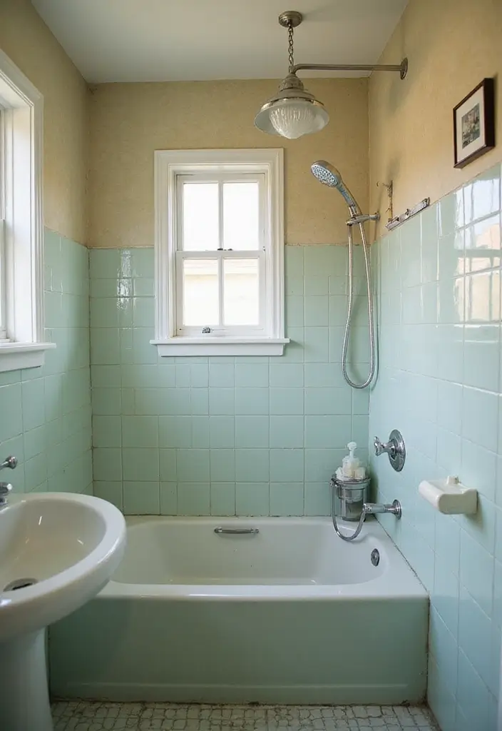 29 Vintage Bathroom Ideas Full of Retro Elegance 15 29 Vintage Bathroom Ideas Full of Retro Elegance - 15. Retro Showerheads