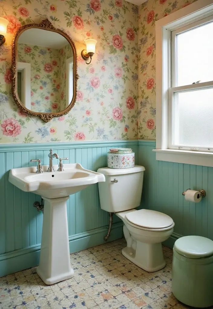 29 Vintage Bathroom Ideas Full of Retro Elegance 2 29 Vintage Bathroom Ideas Full of Retro Elegance - 2. Retro Color Palettes