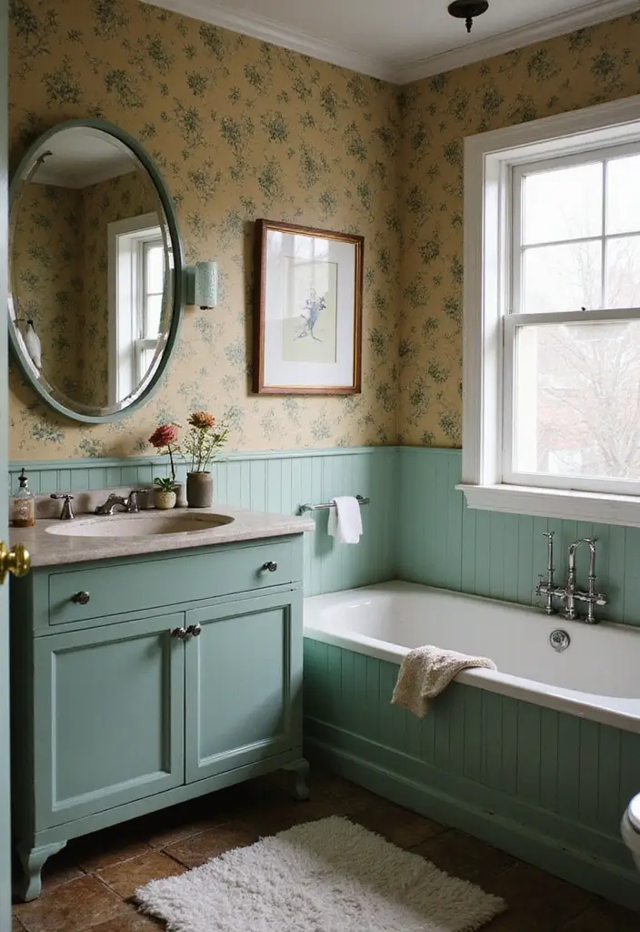 29 Vintage Bathroom Ideas Full of Retro Elegance 29 29 Vintage Bathroom Ideas Full of Retro Elegance - 29. Mix and Match Styles