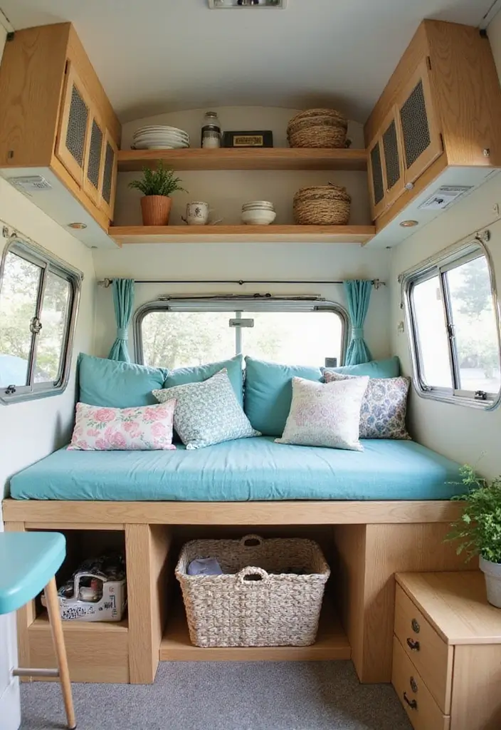 29 Vintage Camper Remodel Projects You’ll Adore - 12. Smart Storage Solutions