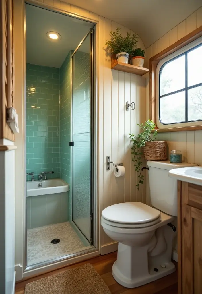 29 Vintage Camper Remodel Projects You’ll Adore - 13. Creative Bathroom Solutions