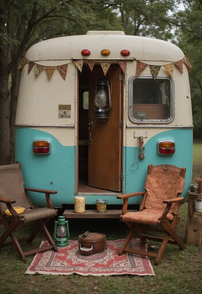 29 Vintage Camper Remodel Projects You’ll Adore - 15. Vintage Camping Gear