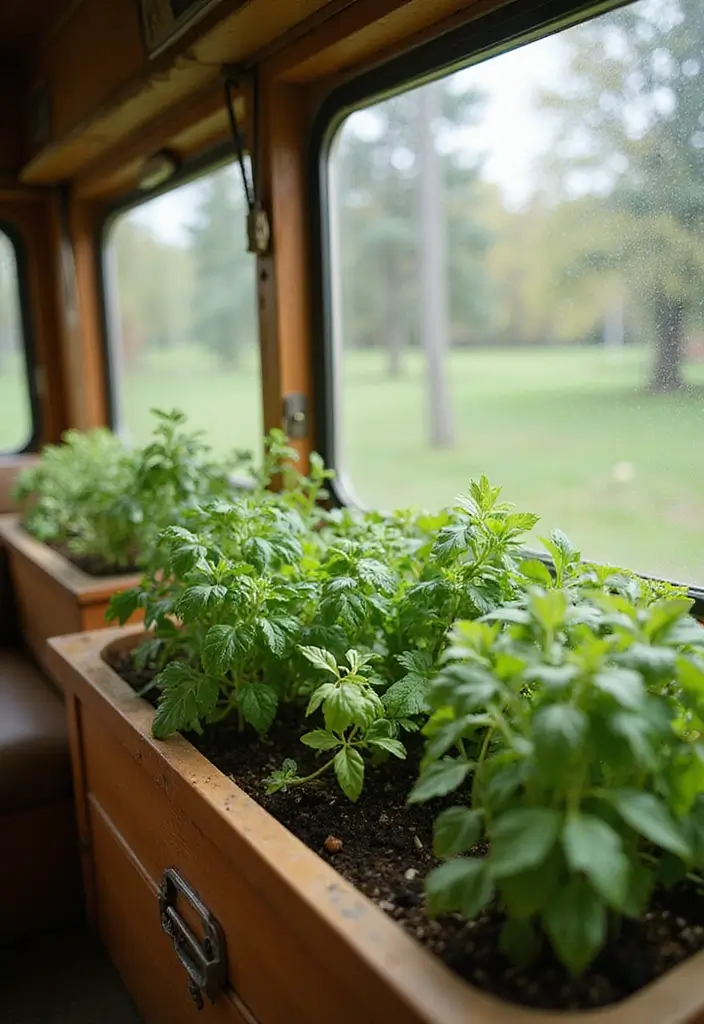 29 Vintage Camper Remodel Projects You’ll Adore - 16. Planter Boxes for Fresh Herbs