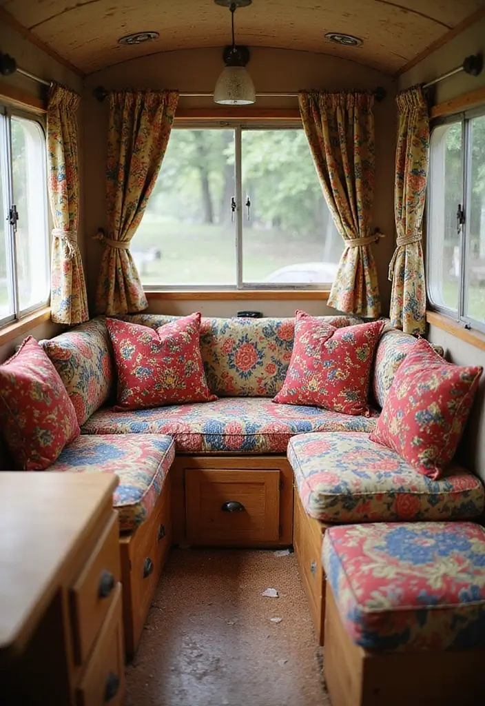 29 Vintage Camper Remodel Projects You’ll Adore - 17. Custom Fabric Choices