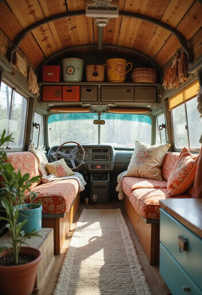 29 Vintage Camper Remodel Projects You’ll Adore - 21. Decorative Storage Bins