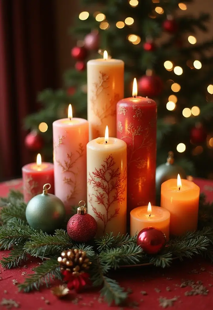 29 Vintage Christmas Decor Ideas Full of Nostalgia 18 29 Vintage Christmas Decor Ideas Full of Nostalgia - 18. Retro Holiday Candles