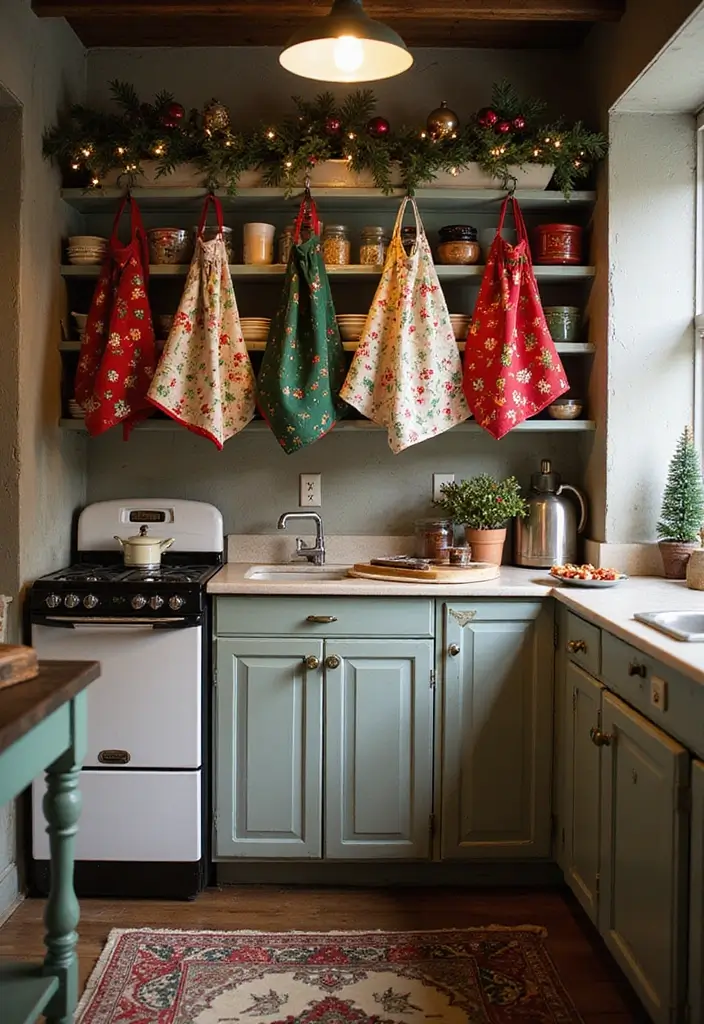 29 Vintage Christmas Decor Ideas Full of Nostalgia 23 29 Vintage Christmas Decor Ideas Full of Nostalgia - 23. Vintage Christmas Aprons