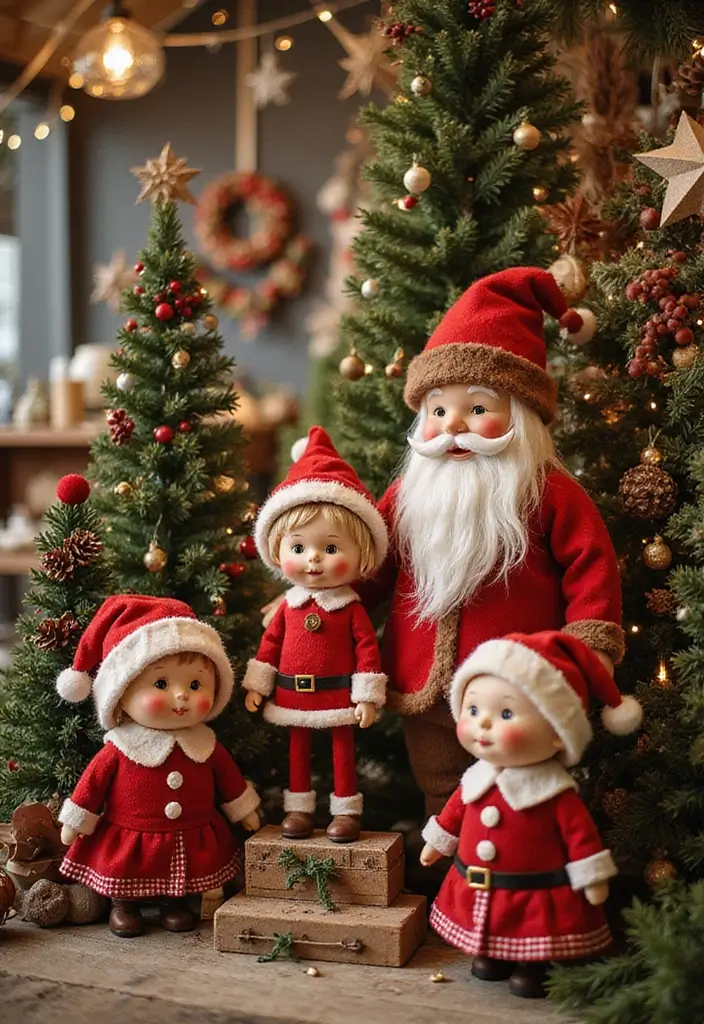 29 Vintage Christmas Decor Ideas Full of Nostalgia 26 29 Vintage Christmas Decor Ideas Full of Nostalgia - 26. Whimsical Vintage Holiday Characters