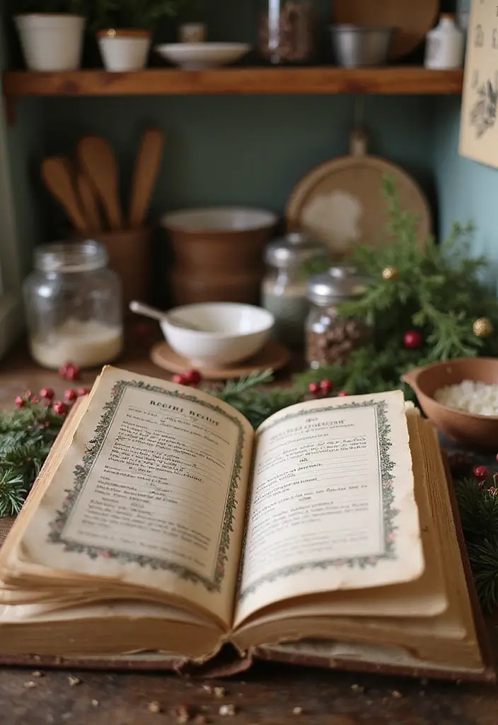 29 Vintage Christmas Decor Ideas Full of Nostalgia 28 29 Vintage Christmas Decor Ideas Full of Nostalgia - 28. Vintage Holiday Recipe Books