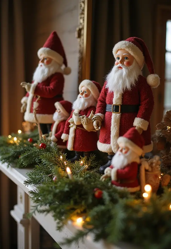 29 Vintage Christmas Decor Ideas Full of Nostalgia 3 29 Vintage Christmas Decor Ideas Full of Nostalgia - 3. Classic Santa Figurines