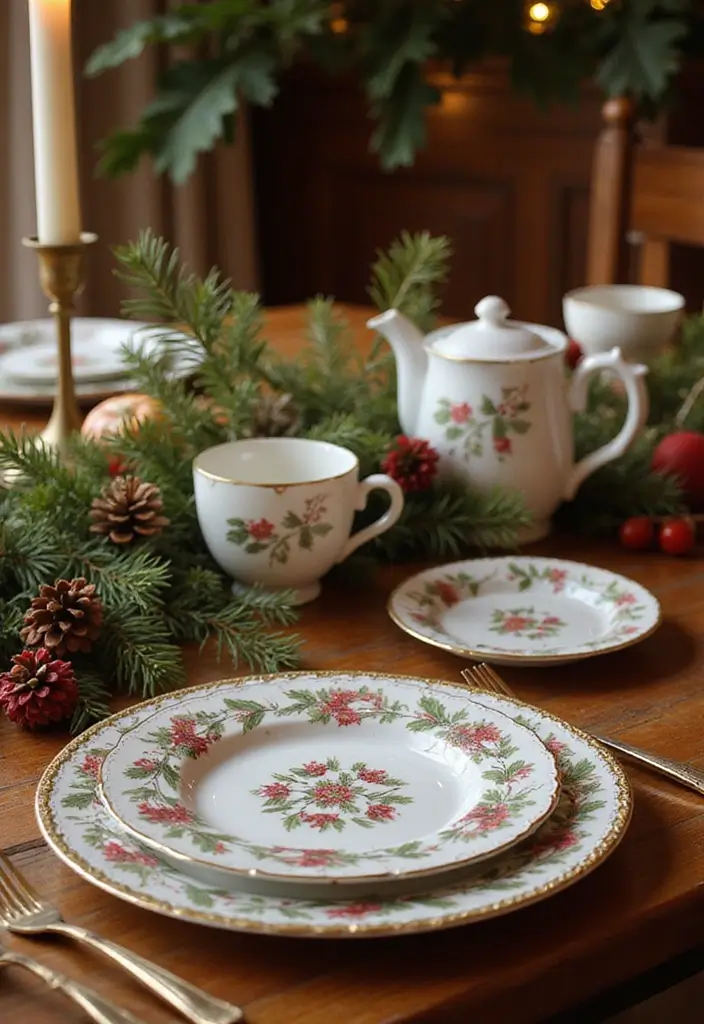 29 Vintage Christmas Decor Ideas Full of Nostalgia 4 29 Vintage Christmas Decor Ideas Full of Nostalgia - 4. Retro Holiday Tableware