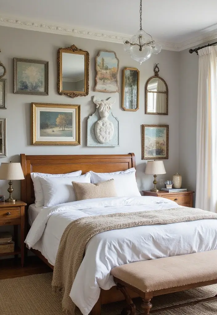 29 Vintage Farmhouse Bedroom Inspirations That Stay Timeless 10 29 Vintage Farmhouse Bedroom Inspirations That Stay Timeless - 10. Statement Wall Art