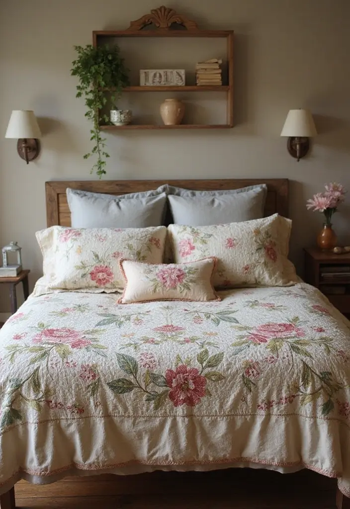 29 Vintage Farmhouse Bedroom Inspirations That Stay Timeless 2 29 Vintage Farmhouse Bedroom Inspirations That Stay Timeless - 2. Vintage Bedding Ideas