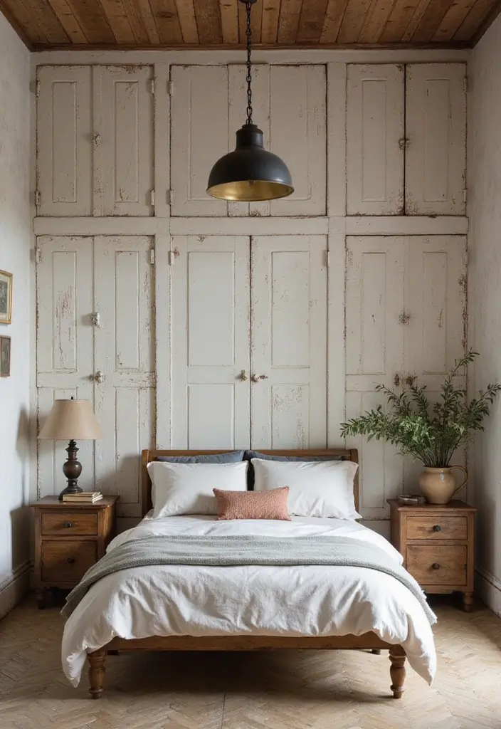 29 Vintage Farmhouse Bedroom Inspirations That Stay Timeless 20 29 Vintage Farmhouse Bedroom Inspirations That Stay Timeless - 20. Vintage Wall Panels