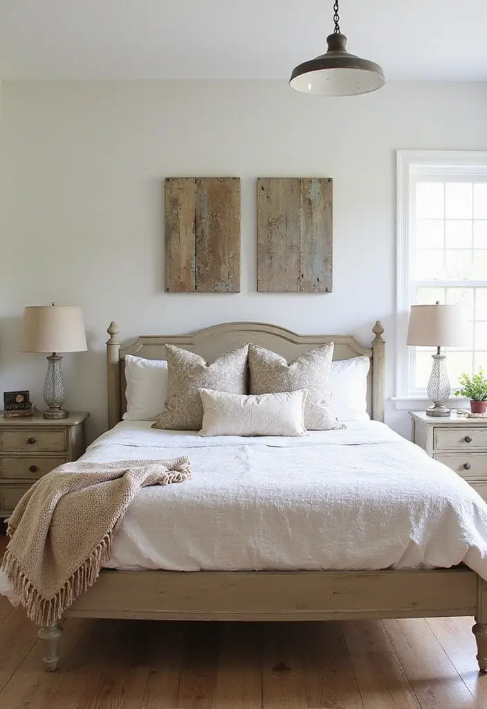 29 Vintage Farmhouse Bedroom Inspirations That Stay Timeless 27 29 Vintage Farmhouse Bedroom Inspirations That Stay Timeless - 27. Upcycled Decor
