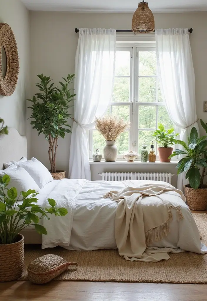 29 Vintage Farmhouse Bedroom Inspirations That Stay Timeless 5 29 Vintage Farmhouse Bedroom Inspirations That Stay Timeless - 5. Nature-Inspired Decor