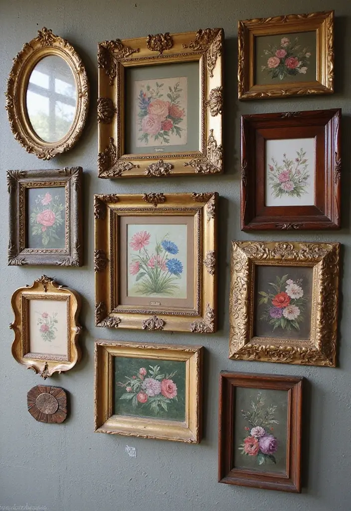 29 Vintage Gallery Wall Inspirations to Elevate Any Room 1 29 Vintage Gallery Wall Inspirations to Elevate Any Room - 1. Eclectic Mix of Frames