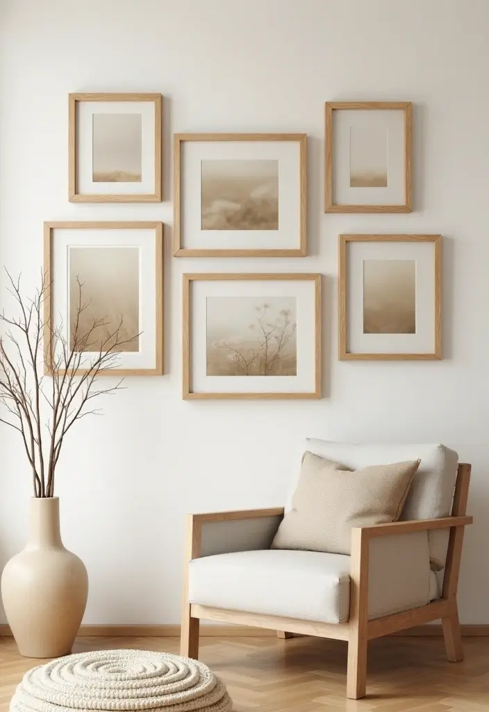 29 Vintage Gallery Wall Inspirations to Elevate Any Room 15 29 Vintage Gallery Wall Inspirations to Elevate Any Room - 15. Gentle Earth Tones