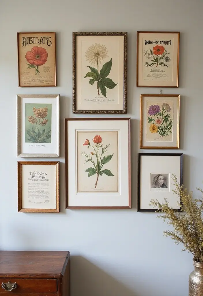 29 Vintage Gallery Wall Inspirations to Elevate Any Room 2 29 Vintage Gallery Wall Inspirations to Elevate Any Room - 2. Gallery with Vintage Prints