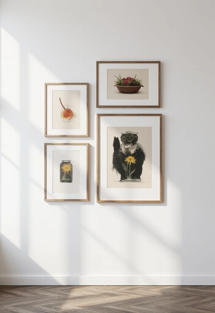 29 Vintage Gallery Wall Inspirations to Elevate Any Room 20 29 Vintage Gallery Wall Inspirations to Elevate Any Room - 20. A Minimalist Vintage Mix