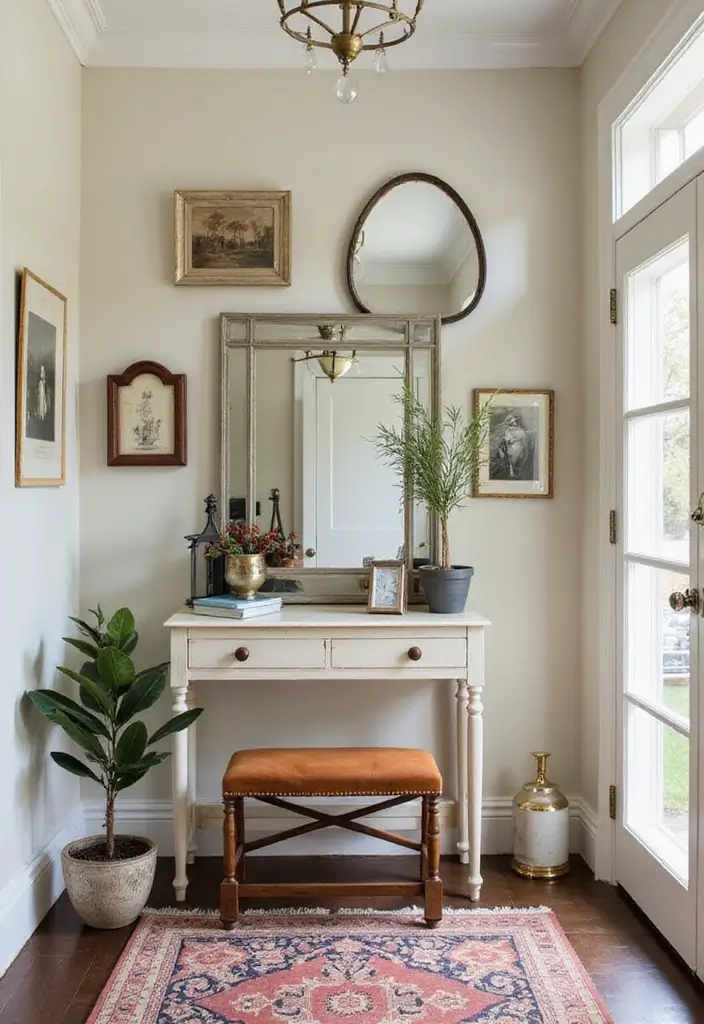 29 Vintage Room Designs That Stay Timeless 14 29 Vintage Room Designs That Stay Timeless - 14. Chic Vintage Entryway