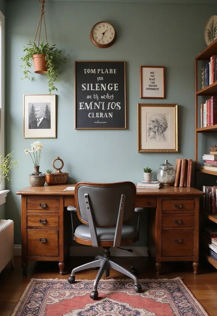 29 Vintage Room Designs That Stay Timeless 15 29 Vintage Room Designs That Stay Timeless - 15. Vintage-Inspired Home Office