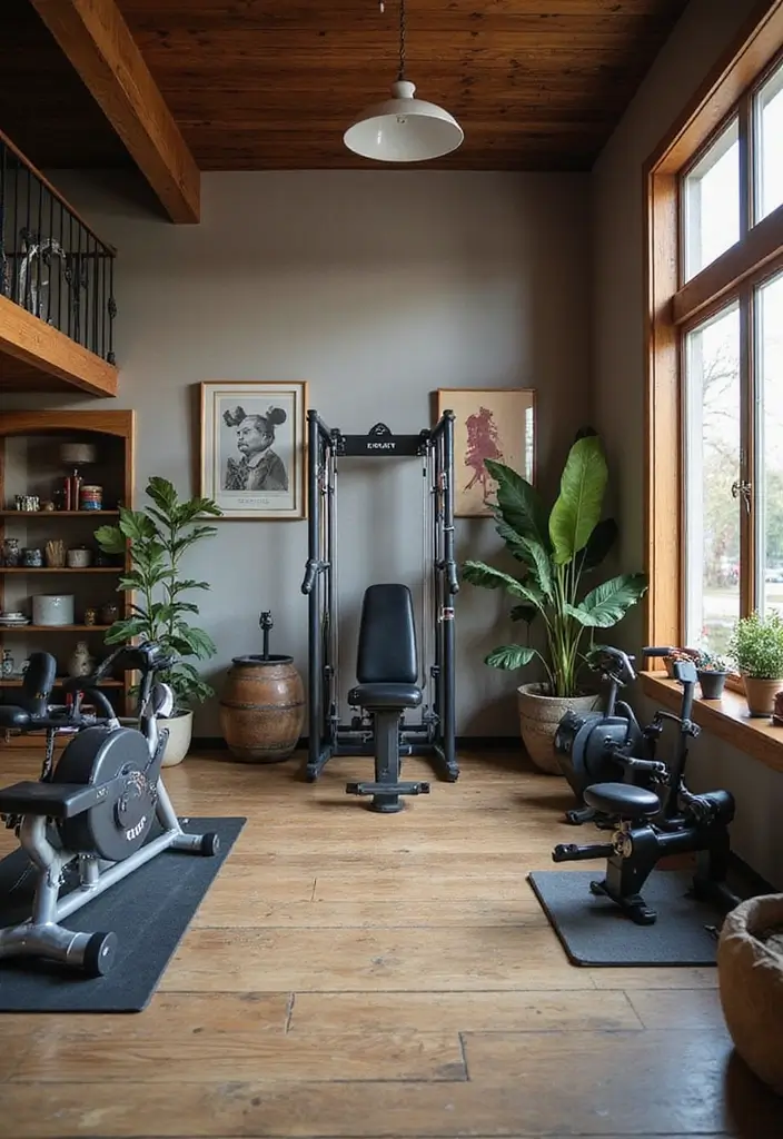 29 Vintage Room Designs That Stay Timeless 23 29 Vintage Room Designs That Stay Timeless - 23. Vintage-Inspired Home Gym