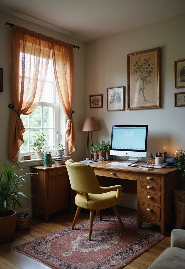 29 Vintage Room Designs That Stay Timeless 28 29 Vintage Room Designs That Stay Timeless - 28. Vintage Workspace with Character