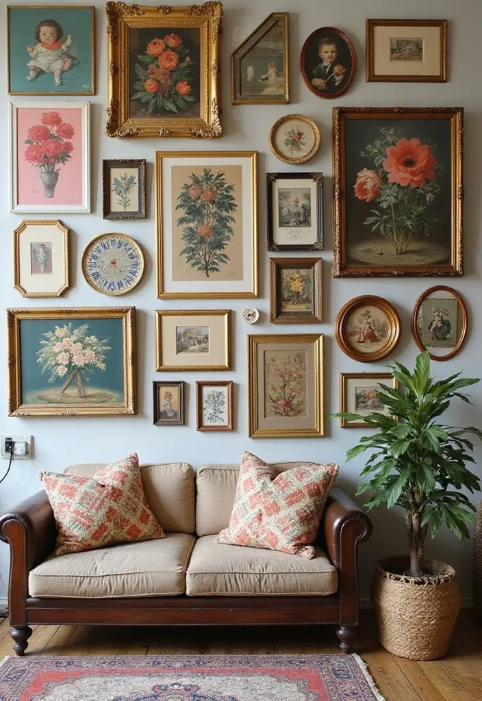 30 Casas Estilo Vintage Cheias de Charme Atemporal 12 30 Casas Estilo Vintage Cheias de Charme Atemporal - 12. Arte de Parede com Estilo Retrô