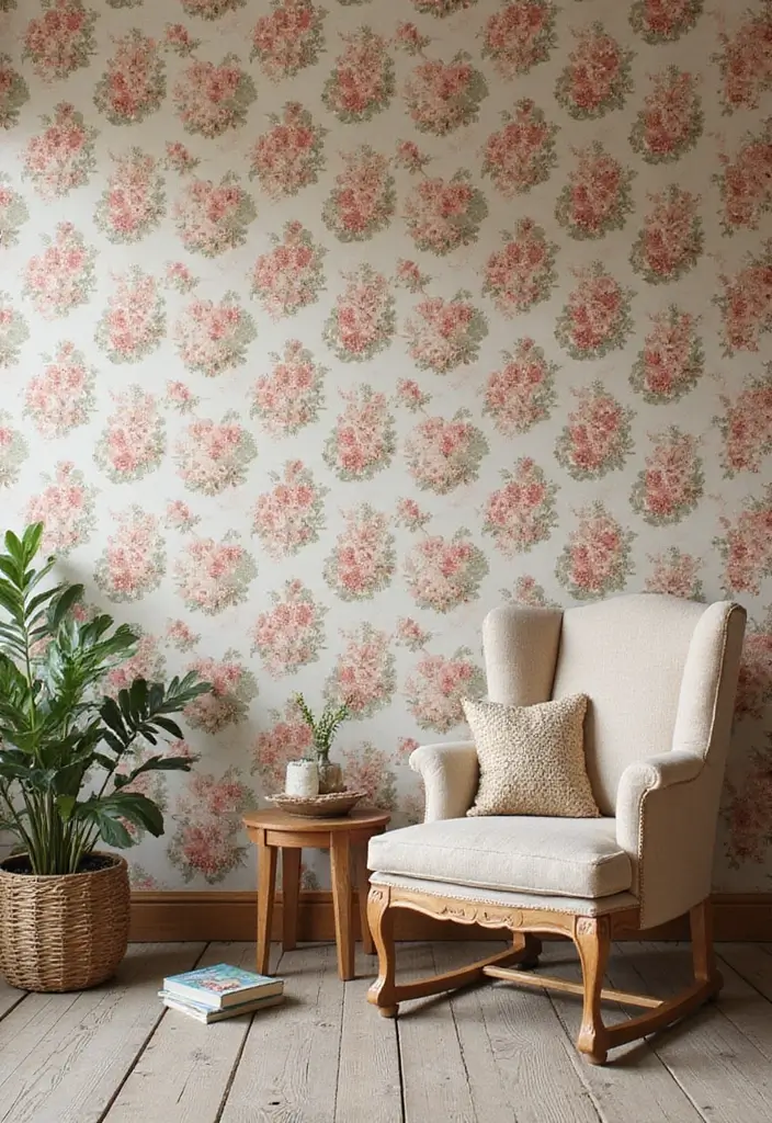 30 Casas Estilo Vintage Cheias de Charme Atemporal 8 30 Casas Estilo Vintage Cheias de Charme Atemporal - 8. Papel de Parede com Estampas Nostálgicas