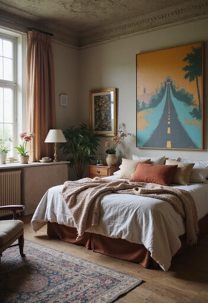 30 Retro Bedroom Looks That Feel Bold and Fun 15 30 Retro Bedroom Looks That Feel Bold and Fun - 15. Layering Styles