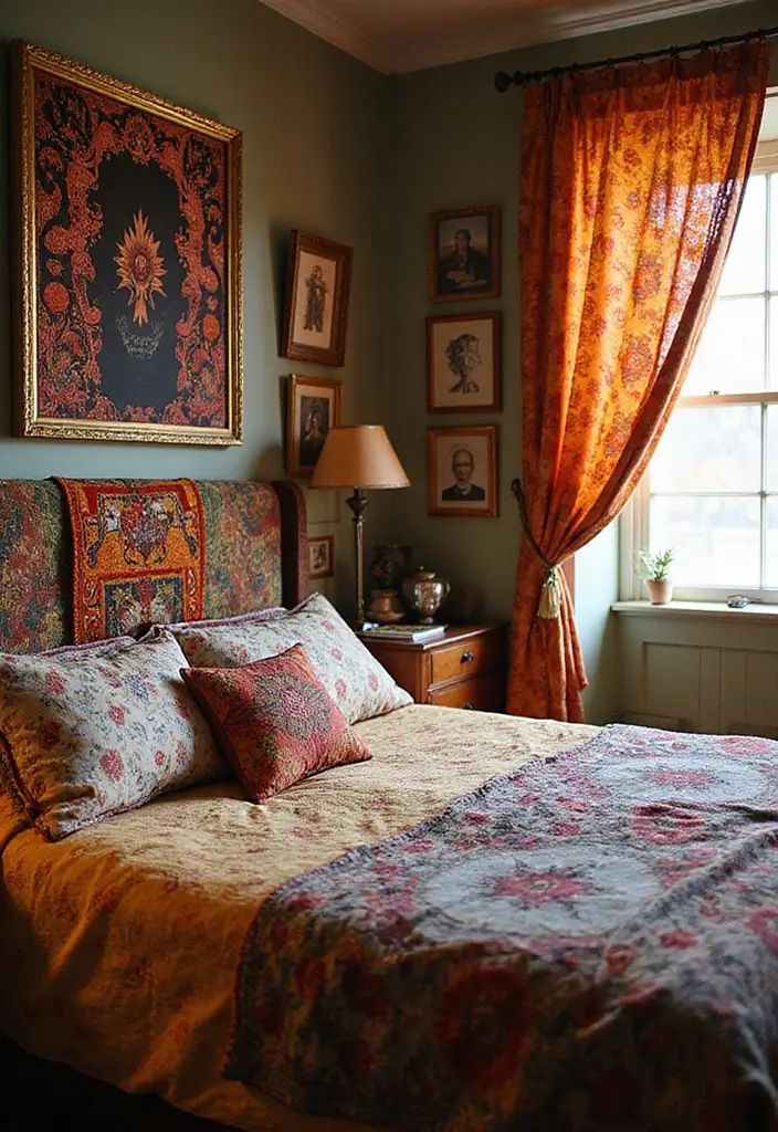 30 Retro Bedroom Looks That Feel Bold and Fun 8 30 Retro Bedroom Looks That Feel Bold and Fun - 8. Retro Textiles
