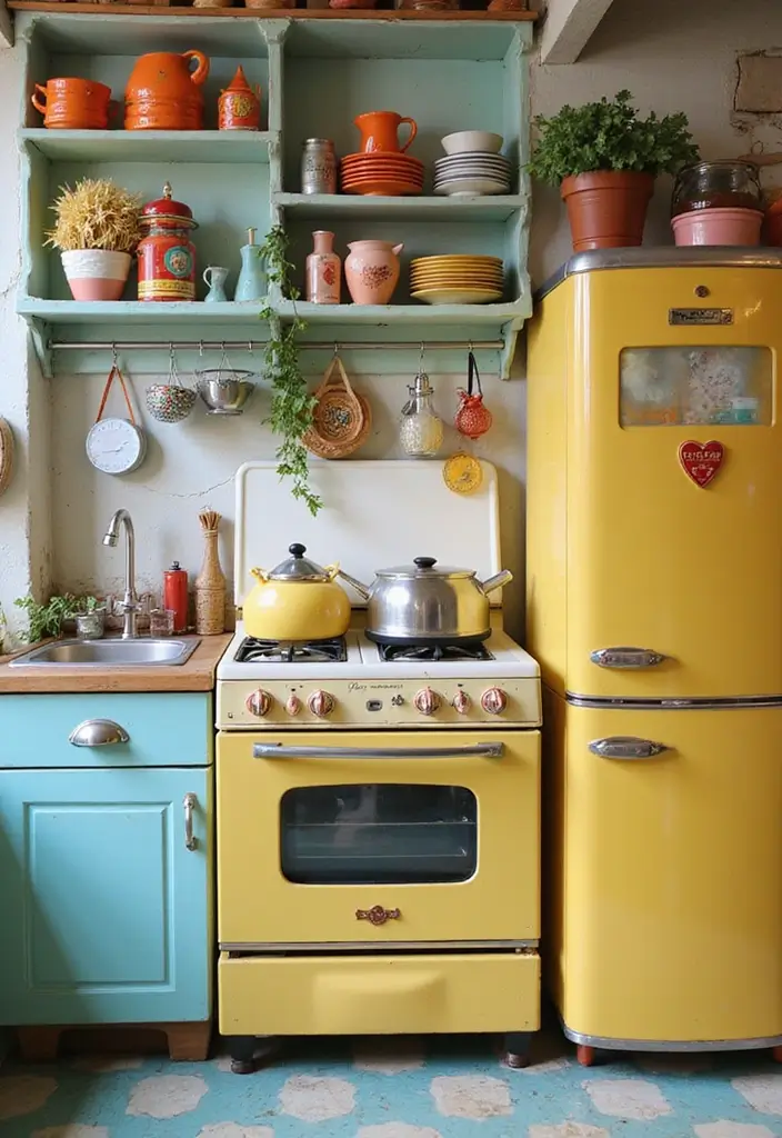 30 Retro Kitchen Designs That Mix Nostalgia and Style 9 30 Retro Kitchen Designs That Mix Nostalgia and Style - 9. Fun Vintage Accessories