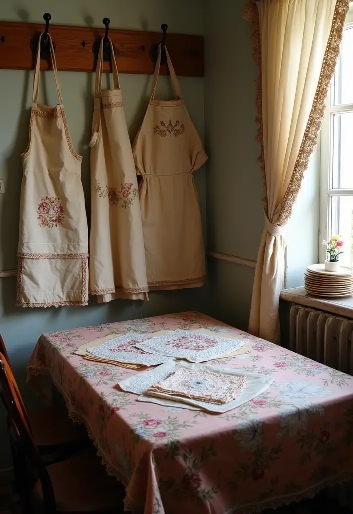 30 Vintage Classroom Decor Inspirations Full of Charm 23 30 Vintage Classroom Decor Inspirations Full of Charm - 23. Vintage Aprons and Handkerchiefs