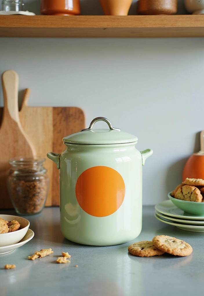 30 Vintage Cookie Jar Collections That Add Kitchen Charm 15 30 Vintage Cookie Jar Collections That Add Kitchen Charm - 15. Mid-Century Modern Jars