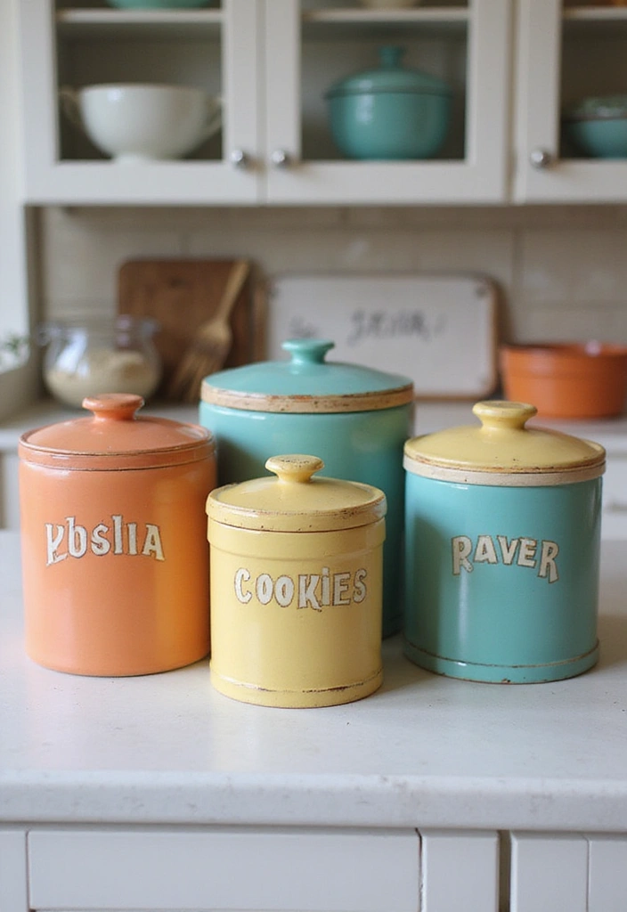 30 Vintage Cookie Jar Collections That Add Kitchen Charm 16 30 Vintage Cookie Jar Collections That Add Kitchen Charm - 16. Vintage Kitchen Canisters