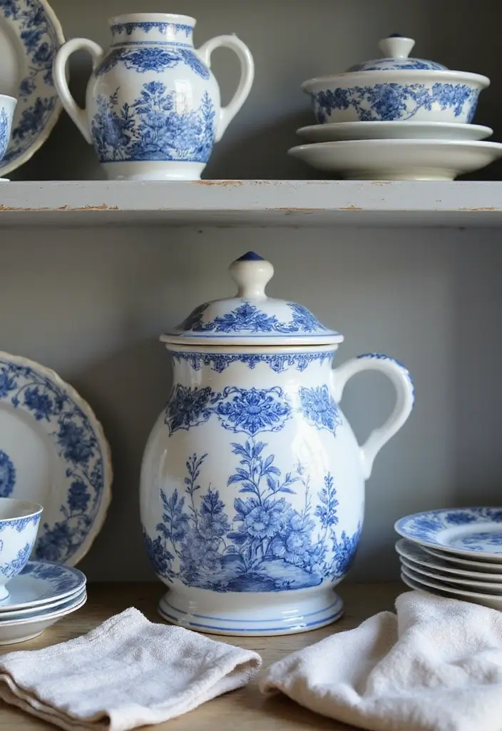 30 Vintage Cookie Jar Collections That Add Kitchen Charm 2 30 Vintage Cookie Jar Collections That Add Kitchen Charm - 2. Classic Blue and White