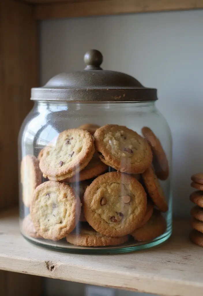 30 Vintage Cookie Jar Collections That Add Kitchen Charm 24 30 Vintage Cookie Jar Collections That Add Kitchen Charm - 24. Vintage Glass Jars with Metal Lids