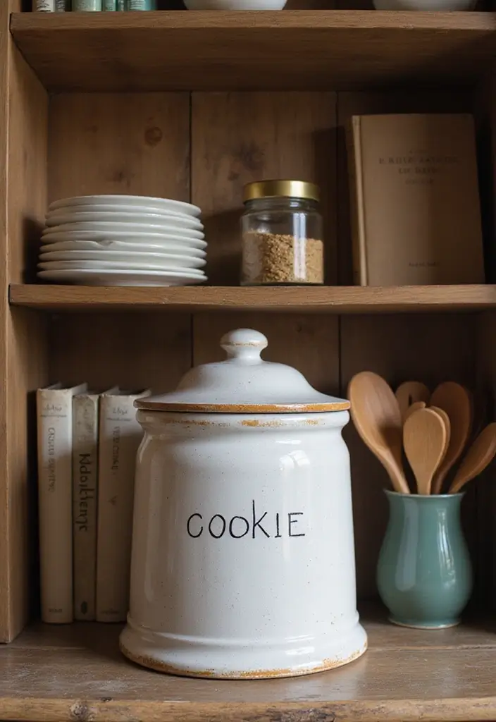 30 Vintage Cookie Jar Collections That Add Kitchen Charm 6 30 Vintage Cookie Jar Collections That Add Kitchen Charm - 6. Farmhouse Style Crocks