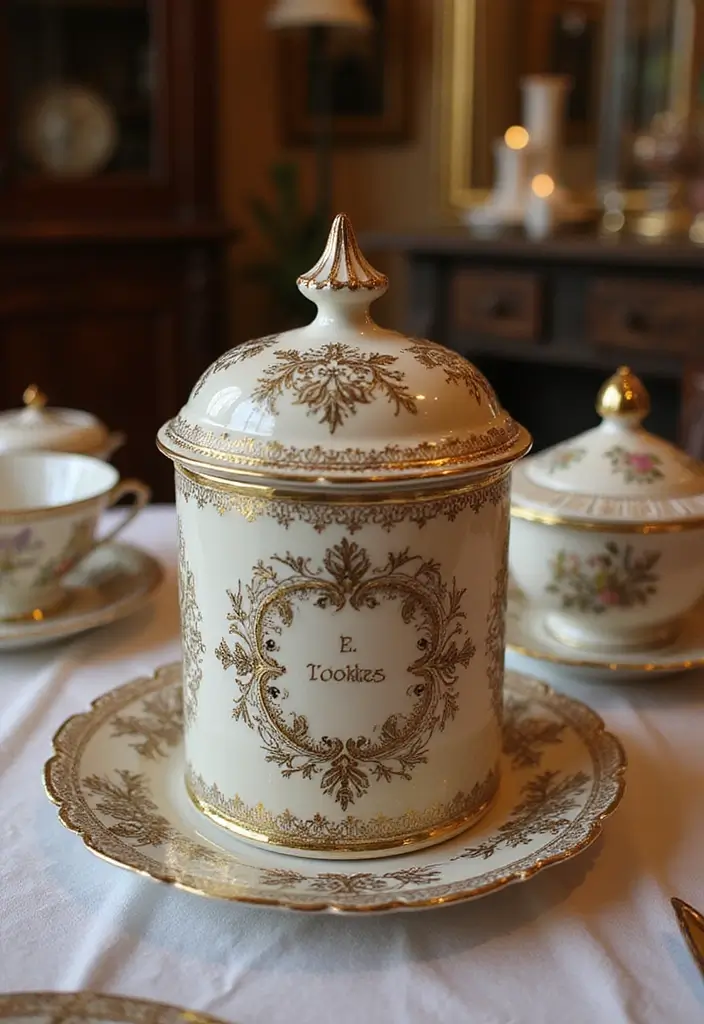 30 Vintage Cookie Jar Collections That Add Kitchen Charm 8 30 Vintage Cookie Jar Collections That Add Kitchen Charm - 8. Elegant Victorian Styles