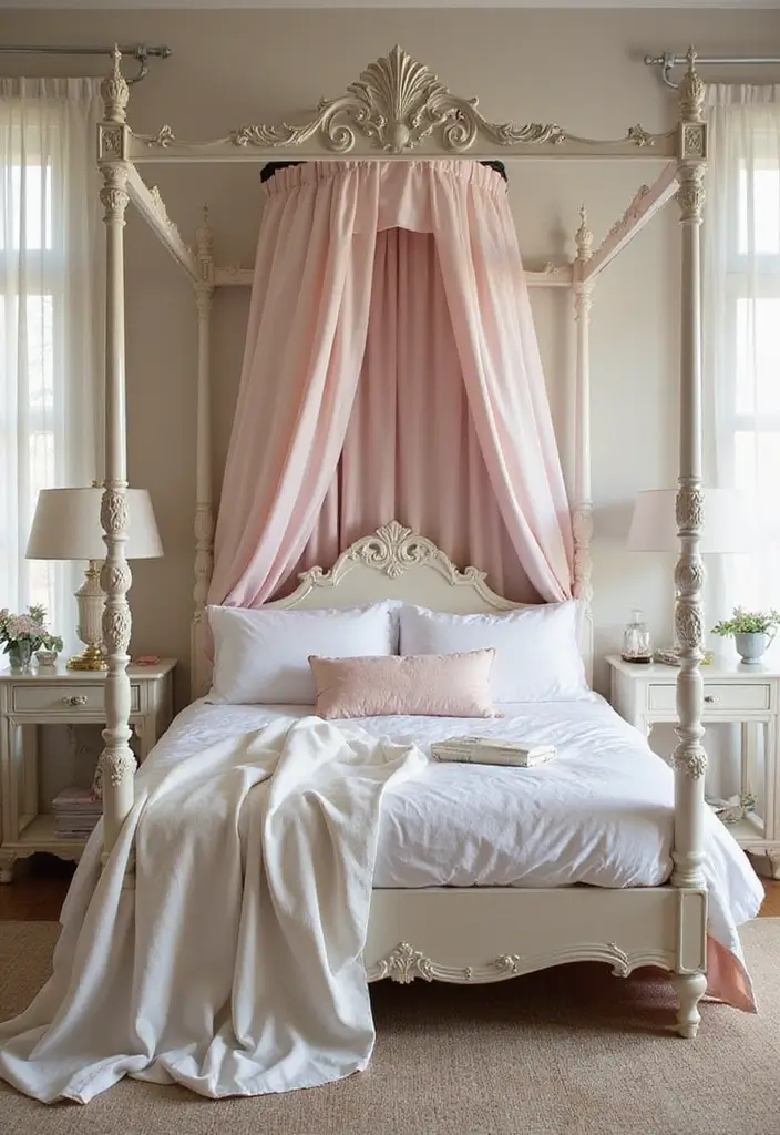 30 Vintage French Bedroom Inspirations with Romance 1 30 Vintage French Bedroom Inspirations with Romance - 1. Romantic Canopy Beds