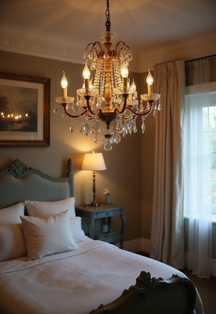 30 Vintage French Bedroom Inspirations with Romance 13 30 Vintage French Bedroom Inspirations with Romance - 13. Elegant Chandeliers